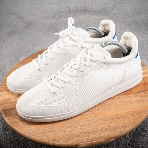 Rothy's Shoes Mens Size 13 White Knit Low Top Sneakers Sustainable Lace Up Eco - Picture 3 of 9